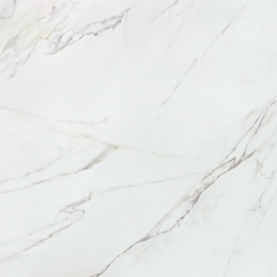 Makena LQ115 printed quartz features blush and gold veining on a pinkish-white base with bookmatch capability. Fabricated by MeVa Granite in Greater Vancouver.