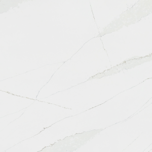 Calacatta Laurence quartz AGQ9695 by GUAVA from ADAM Stone and DMK Stone features a soft white surface with subtle grey veining, ideal for kitchen quartz countertops and backsplashes in Vancouver, Burnaby, Surrey, Coquitlam, North Vancouver, and Metro Vancouver homes.