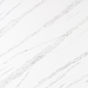 Silver Coast quartz by TCE features soft flowing veining on a bright white surface, ideal for kitchen quartz countertops and backsplashes in Vancouver, Burnaby, Surrey, Coquitlam, Richmond, and Metro Vancouver homes.