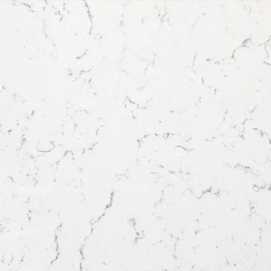 Spring Sky quartz TCE 6002 features a white surface with subtle fine veining, ideal for kitchen quartz countertops and backsplashes in Vancouver, Burnaby, Surrey, Coquitlam, North Vancouver, and Metro Vancouver homes.